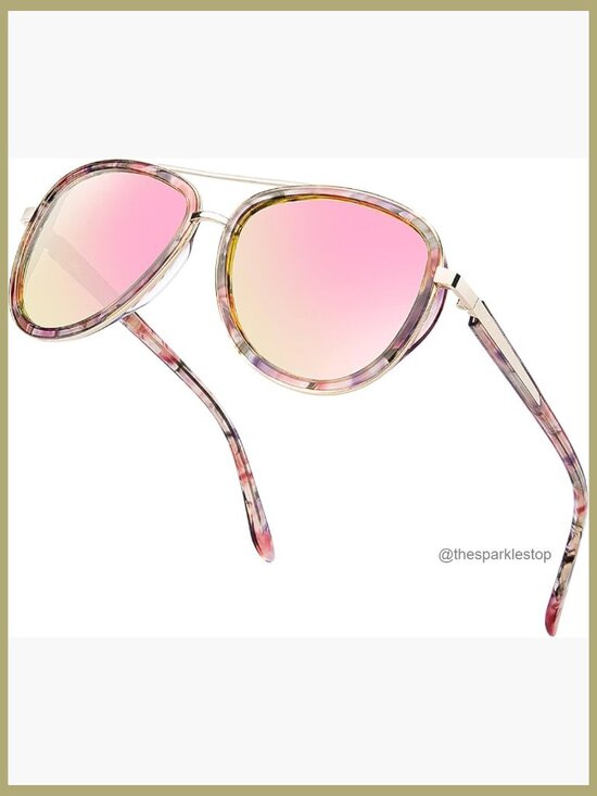 Polarized Acetate Frame Sunglasses with Mirrored UV400 Protection main image 4